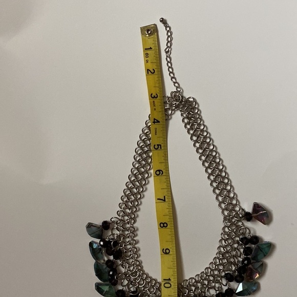 Woman’s jewelry necklace  16 inch choker chunky chain with glass purple … - Picture 4 of 5